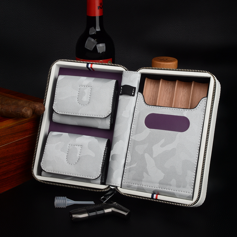 Travel Cigar Case Leather Ciga - Vape Ring ulasan dan harga