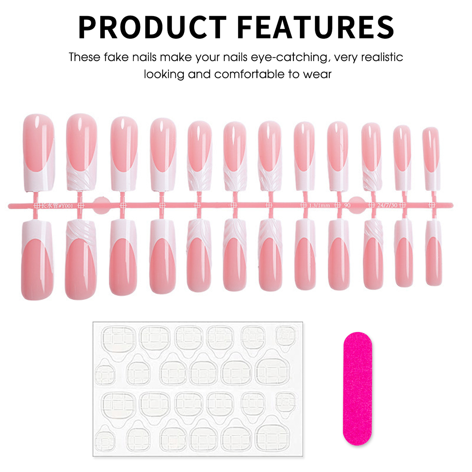 24Pcs Long Square Head Nails S - Drip Tip Resin ulasan dan harga