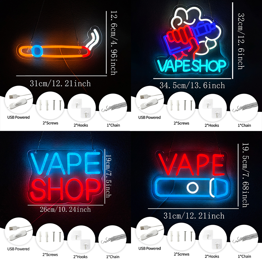 Vape Shop Neon Sign For Wall D - Vaping Store ulasan dan harga