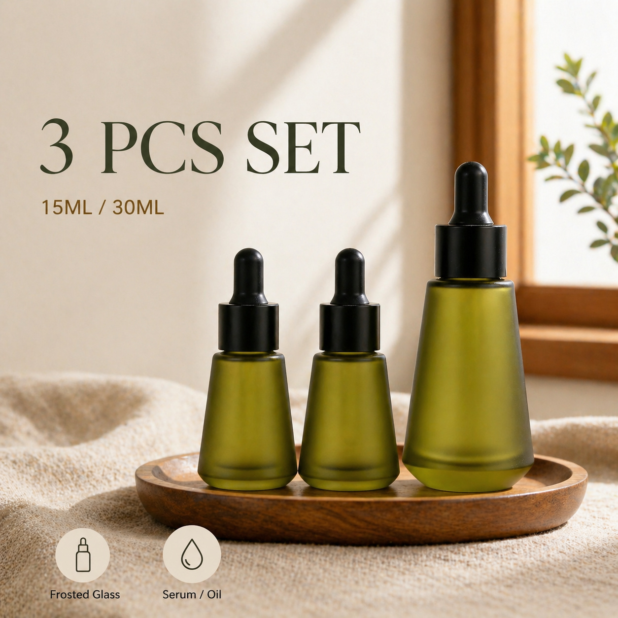 15ml 30ml Frosted Olive Green  - Juice Bottle Dropper ulasan dan harga