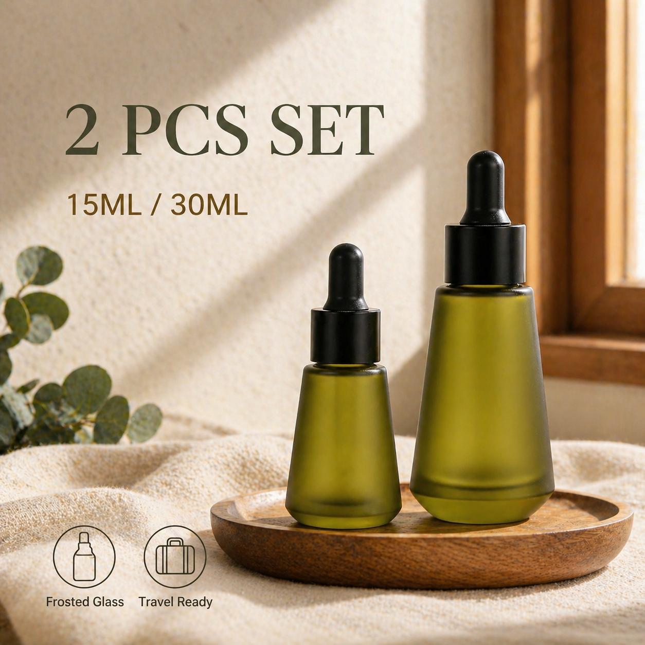 15ml 30ml Frosted Olive Green  - Juice Bottle Dropper ulasan dan harga